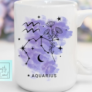 Verseau aquarelle PNG signe du zodiaque conception astrologie PNG chemise design tumbler design image de sublimation
