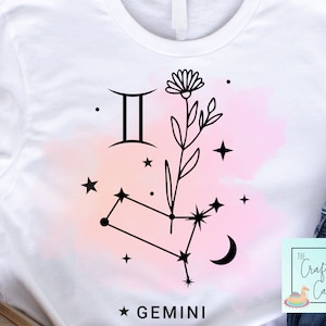Gemini watercolor PNG Zodiac Sign design Astrology PNG shirt design tumbler design sublimation image