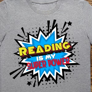 Lesen ist meine Superkraft | Lesen T-Shirt Design | Shirts für Kinder | Lesewoche Shirts | Digitale Downloads | Sublimationsdateien