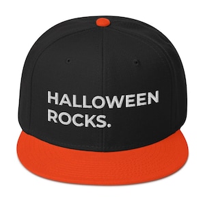 Halloween Rocks. Snapback Hat, Halloween Hat, Halloween Holiday Apparel, Halloween Costume