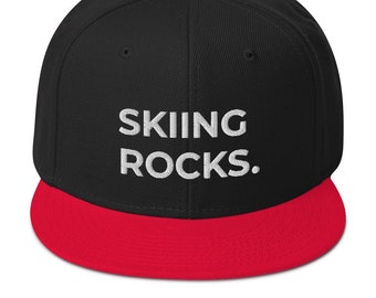 Skiing Rocks. Snapback Hat, Skiing Hat, I Love Skiing, Winter Sports, Skiing Apparel