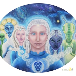 STAMPA CARTACEA "The Galactic Federation of Light" stampa fine art liscia 30x40cm di Sandrart