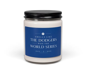 Dodgers World Series Candle – Soy Wax, Baseball Fan Gift