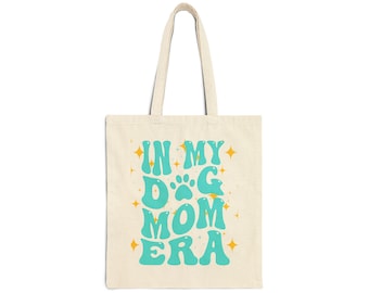 Dog Mom Tote Bag, Cute Canvas Tote Bag, Minimal Dog Lover Gift, Everyday Tote, Pet Lover Gift, Reusable Grocery Bag