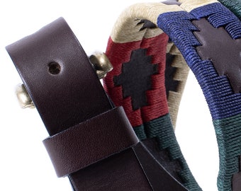 Polo style belt. Embroidered leather belt. Enjoy the pleasure of using this beautiful and very personal belt, made in Argentina.