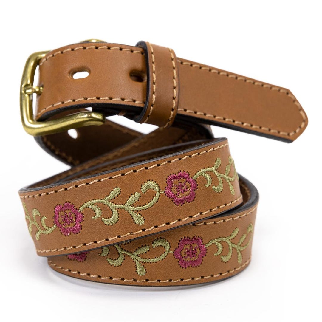 Hand embroidered black polo Women's Belt
