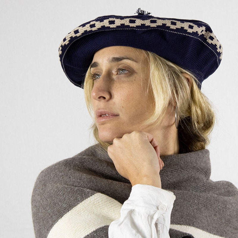 Argentine Gaucho Beret With Pampa Pattern - 100% Cotton  display picture 3