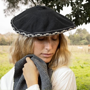 Argentinische Gaucho-Baskenmütze mit Pampa-Muster – 100 % Baumwolle – Traditionelle Landbaskenmütze – Unisex