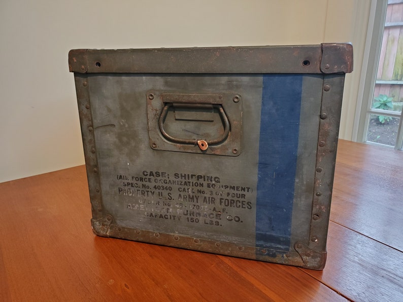 Vintage Army Airforce Trunk Foot Locker Luggage Etsy