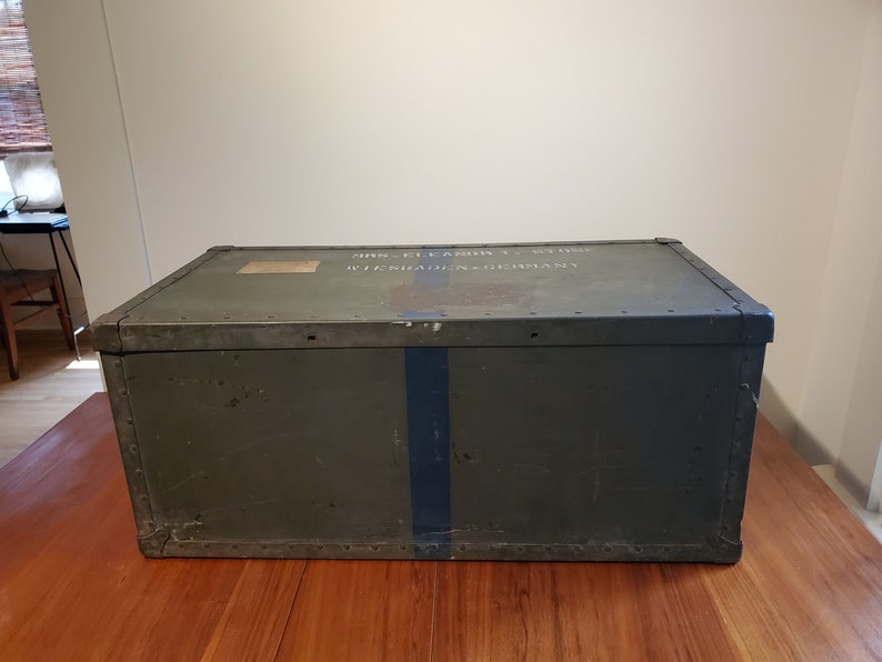 Vintage Army Airforce Trunk Foot Locker Luggage Etsy