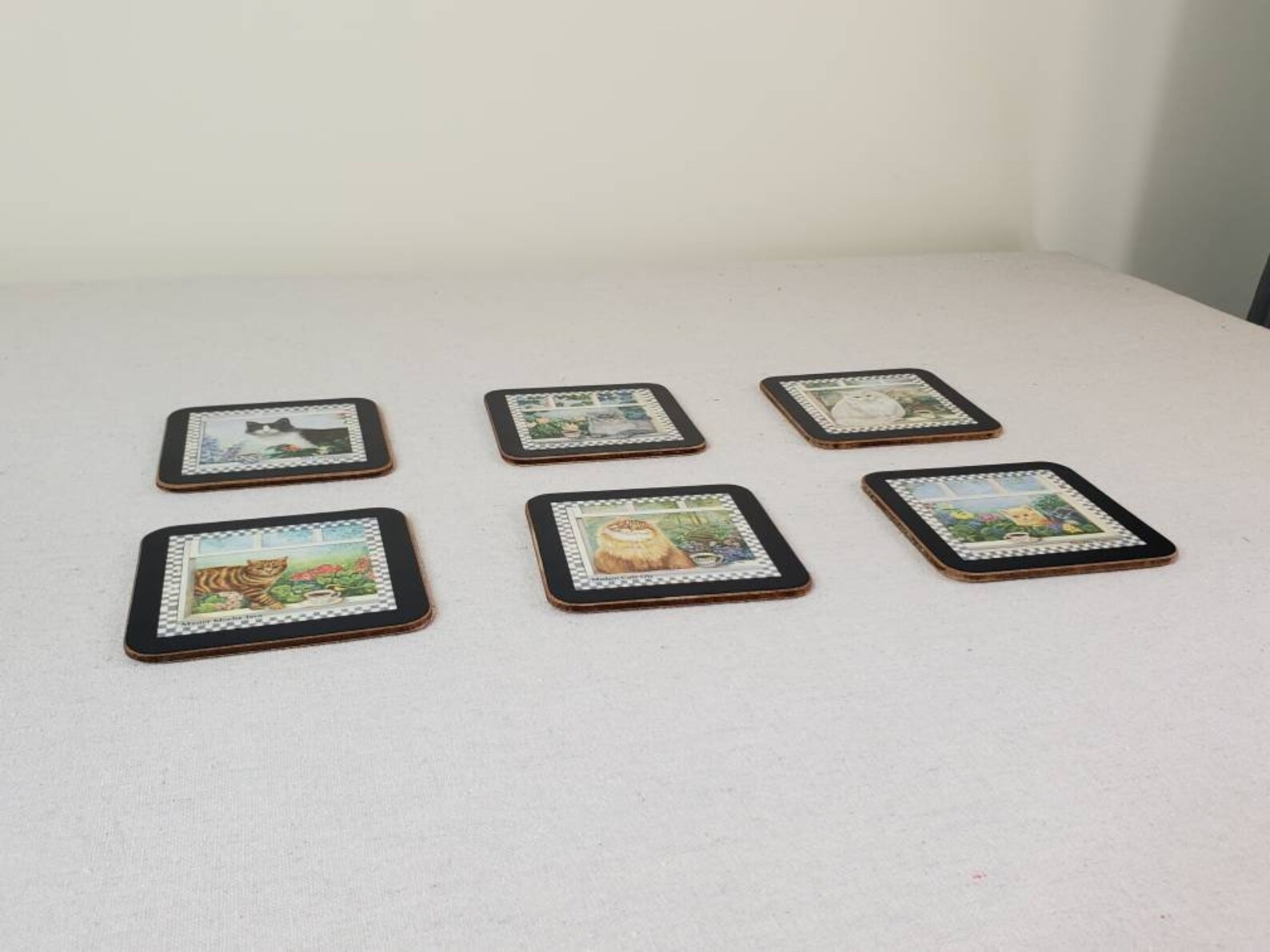 Pimpernel Coaster With Cat Set of SIX Vintage English Etsy