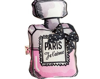 Pink Paris Je t’aime parfume dog toy, handmade dog toy, perfume bottle dog toy, pink bottle dog toy, plush bottle toy, perfume dog toy