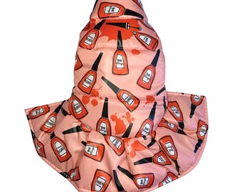 Vernis Rouge waterproof dog jacket, red dog jacket, pink dog coat, waterproof dog waistcoat