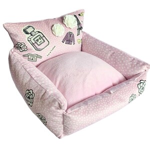 31 Rue Hambone Dog Sofa Bed, Pink polka dotted dog bed, funny dog bed, comfy dog nest, pink dog bed image 3