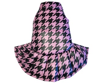 Pink Houndstooth waterproof dog coat waterproof dog coat, winter dog coat, warm dog coat, funny dog coat, printed dog coat, waterproof coat