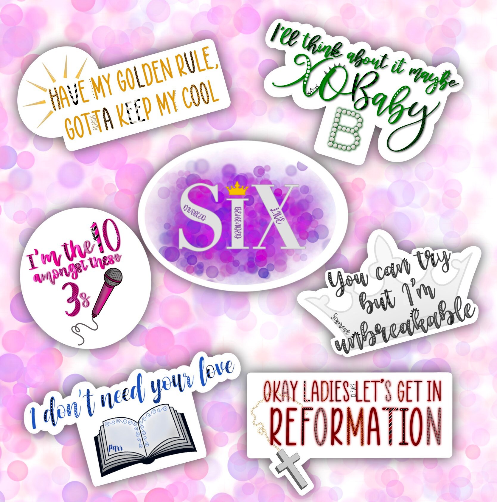 six the musical stickers free shipping six stickers etsy