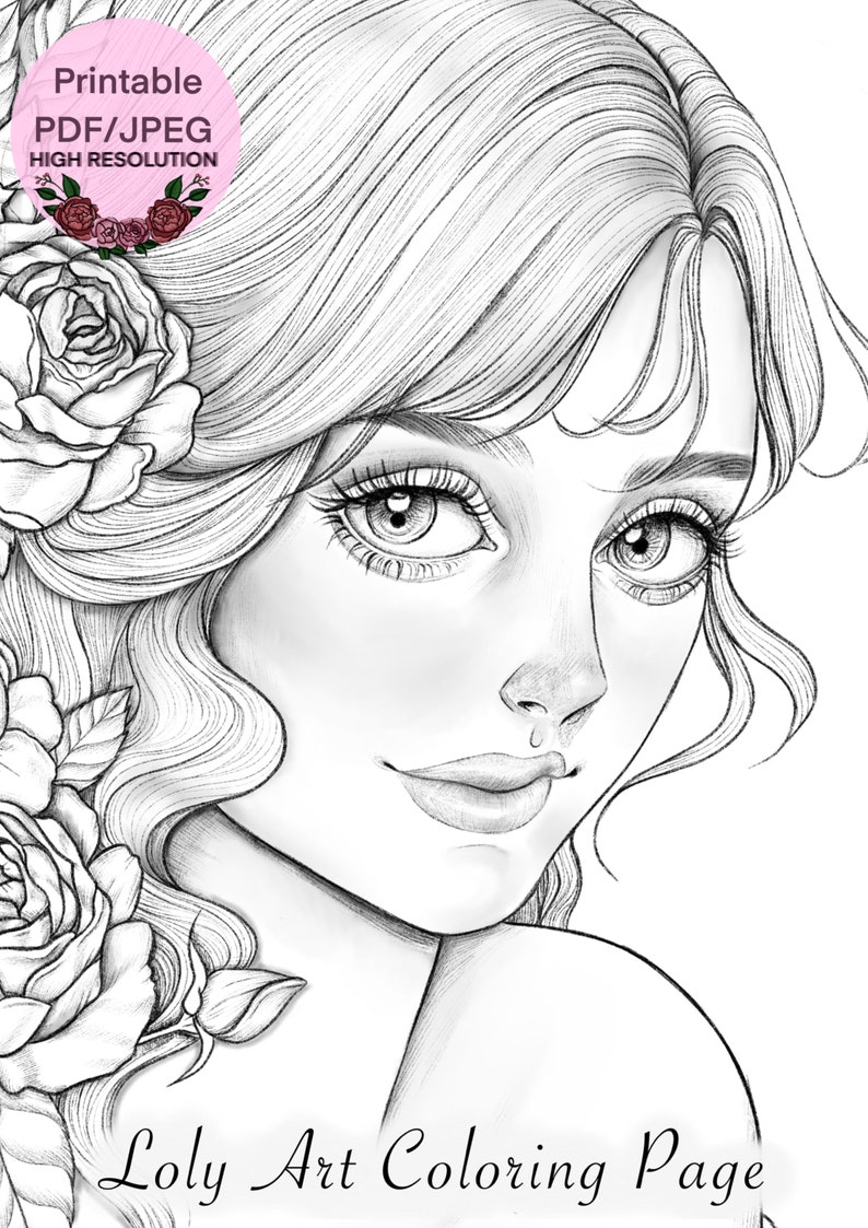 Delicate Printable Adult Coloring Page Instant Digital Download - Etsy