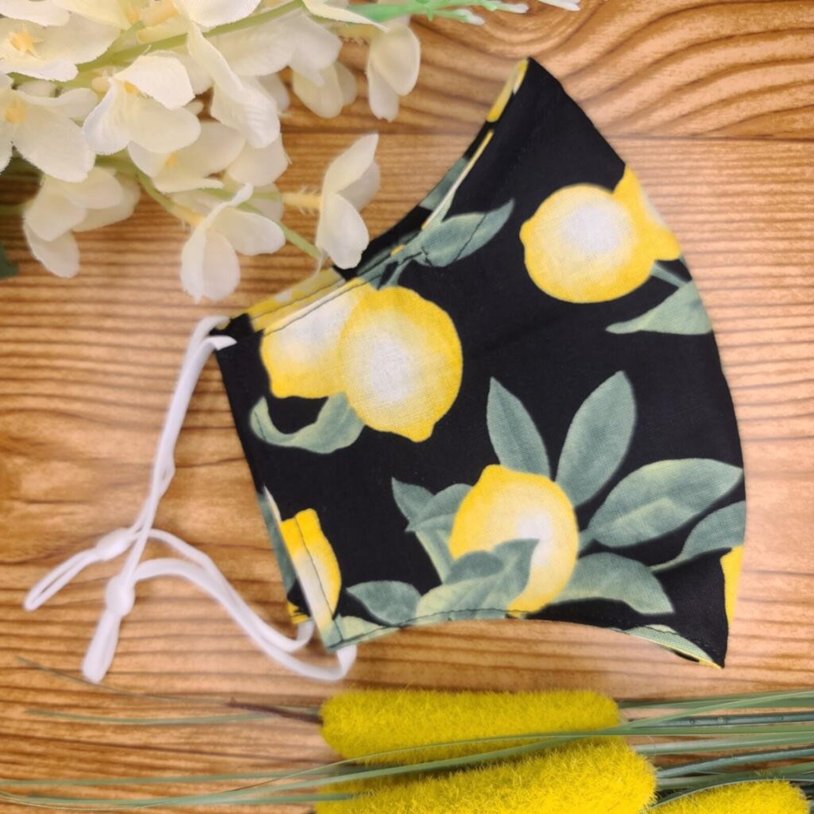 Adult Lemon Face Mask With Adjustable Nose Wire and Adjustable Etsy
