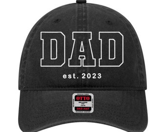 Father's Day Personalized Dad EST Cap, Dad Gift, Father's Day Gift, Gifts For A Young Dad, - Custom Hat