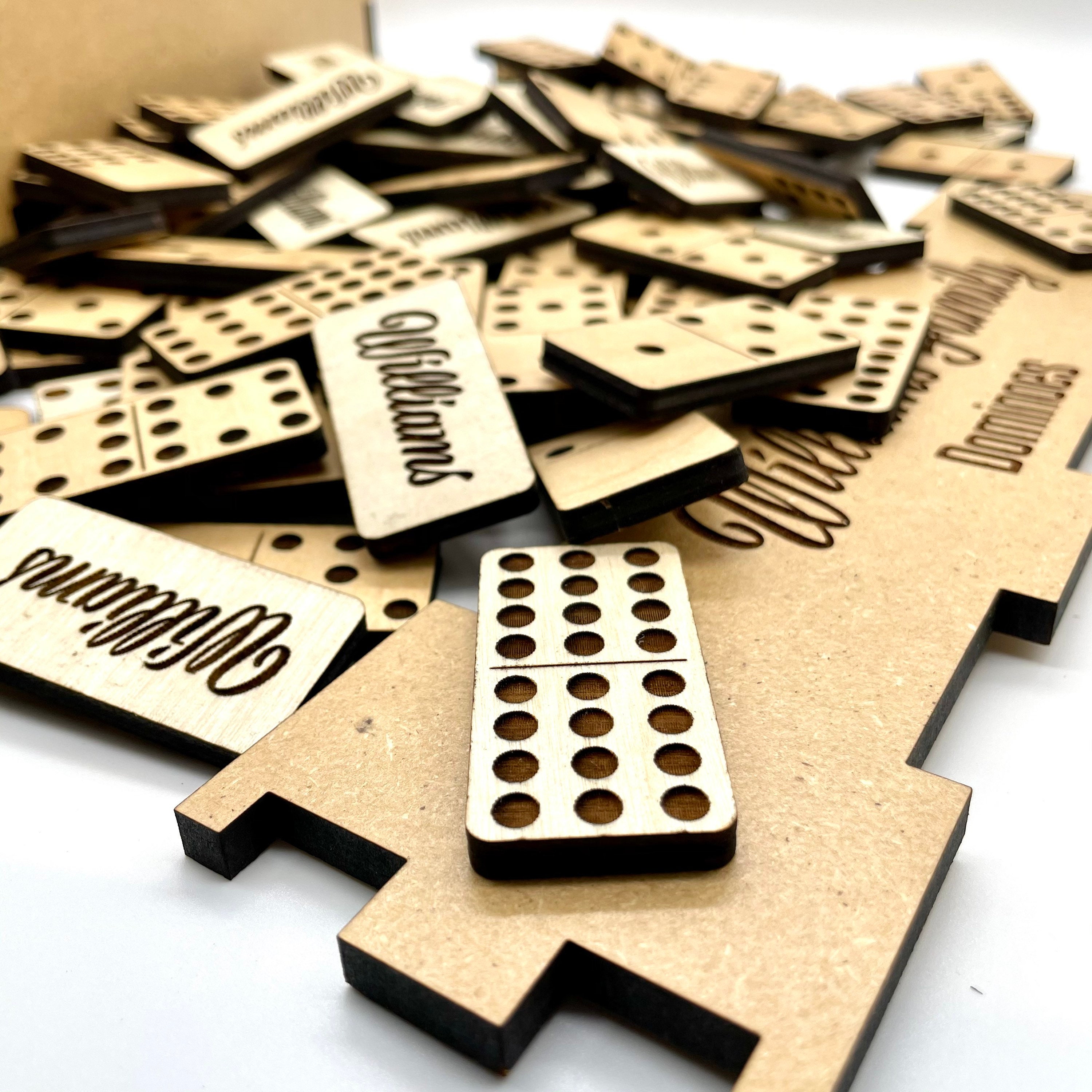 Engraved Handmade Domino Set With Box, Gift Idea, Double 12 Dominoes - Etsy