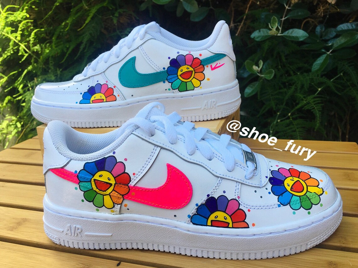 Custom Flower Nike Air Force 1 Women's Custom Nikes Etsy