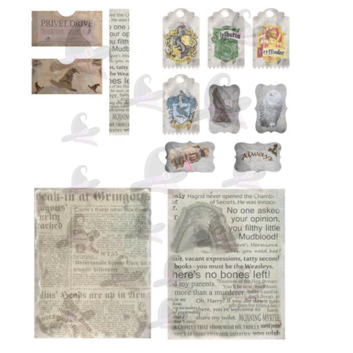 Harry Potter Mini Junk Journal Printable Digital Kit Book Etsy