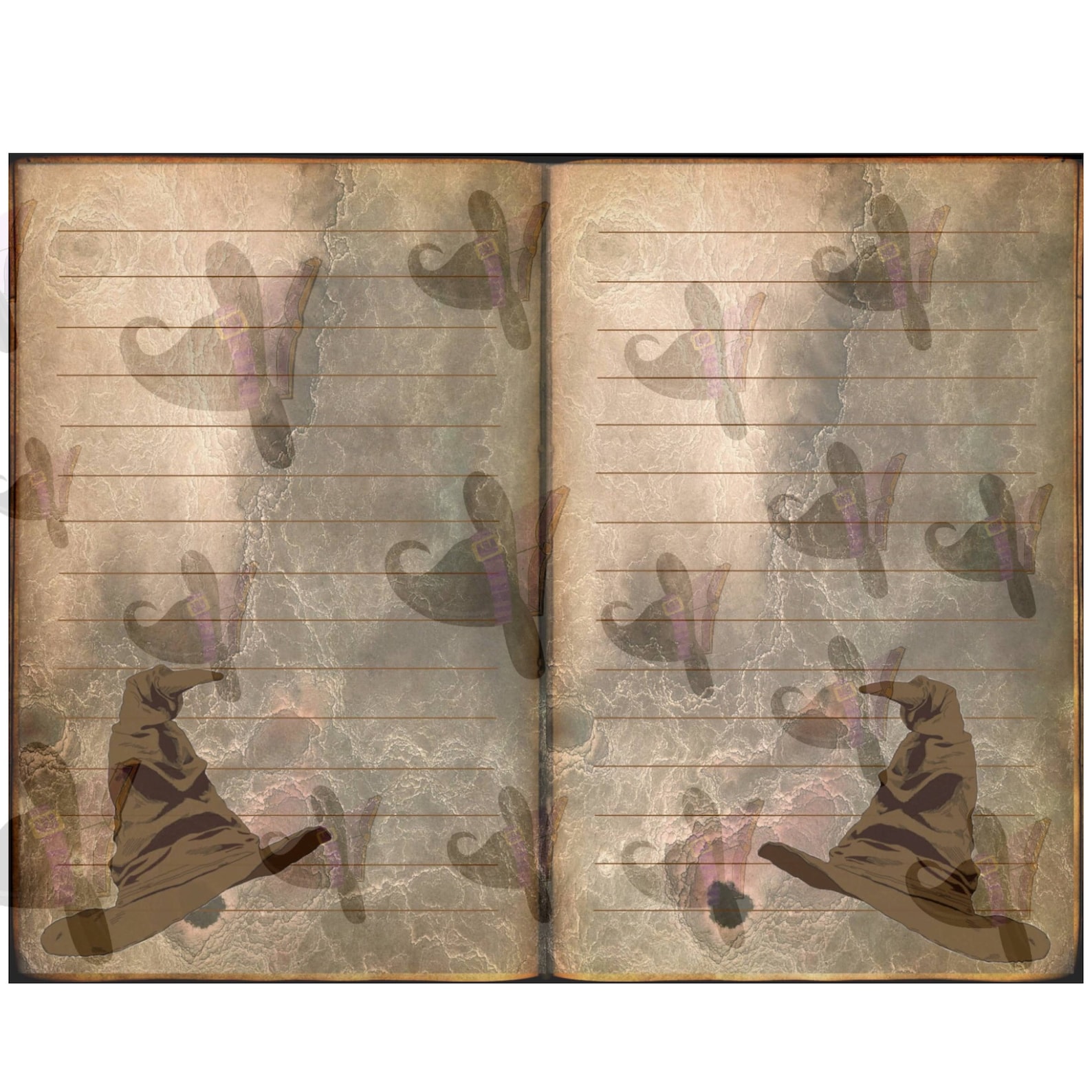 harry potter digital kit lined pages book printable paper etsy