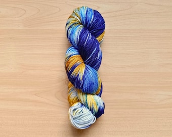 Gold Porcelain Hand Dyed Yarn, Superwash Merino Wool/Nylon Yarn, Fingering DK & Worsted Weight
