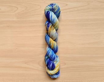 Gold Porcelain MINI SKEIN, Hand Dyed Yarn, Superwash Merino Wool/Nylon, Fingering & DK Weight