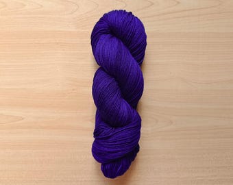Indigo Blue Hand Dyed Yarn, Superwash Merino/Nylon, Fingering DK & Worsted Weight