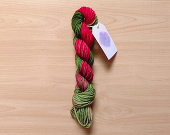 Strawberry Matcha MINI SKEIN Superwash Merino Wool/Nylon Blend: Fingering & DK Weight