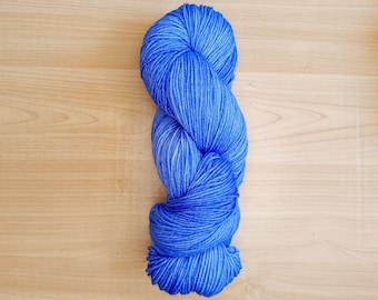 Cornflower Blue Hand Dyed Yarn, Superwash Merino Wool/Nylon, Fingering DK & Worsted Weight