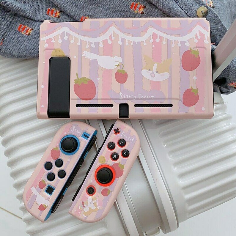 Nintendo Switch Strawberry Cute Soft Pink Skin Case