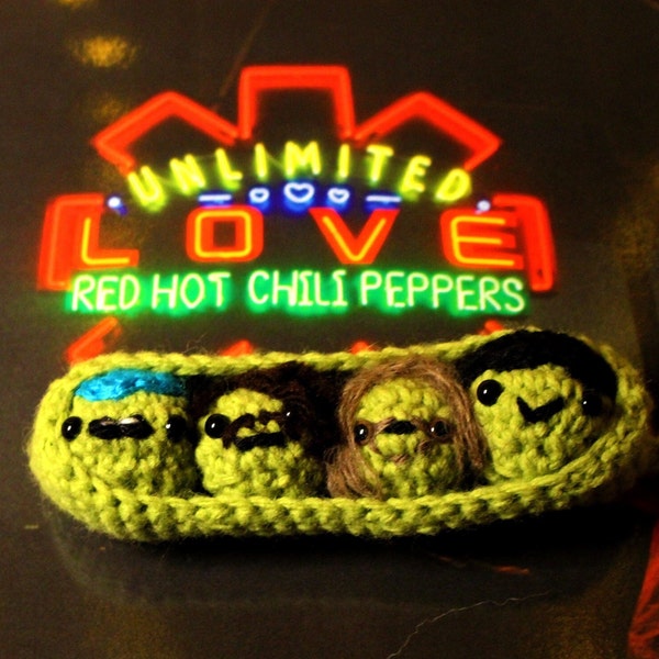 Modèle au crochet des Red Hot Chili Peppers ! Amigurumi Débutant Facile RHCP Anthony Kiedis Frusciante Flea Chad Unlimited Love Pea Pod Télécharger