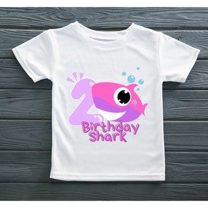 Custom Family Shirts - Baby Shark Themed, 2nd Birthday - Digital File, Downloadable, Personalizable