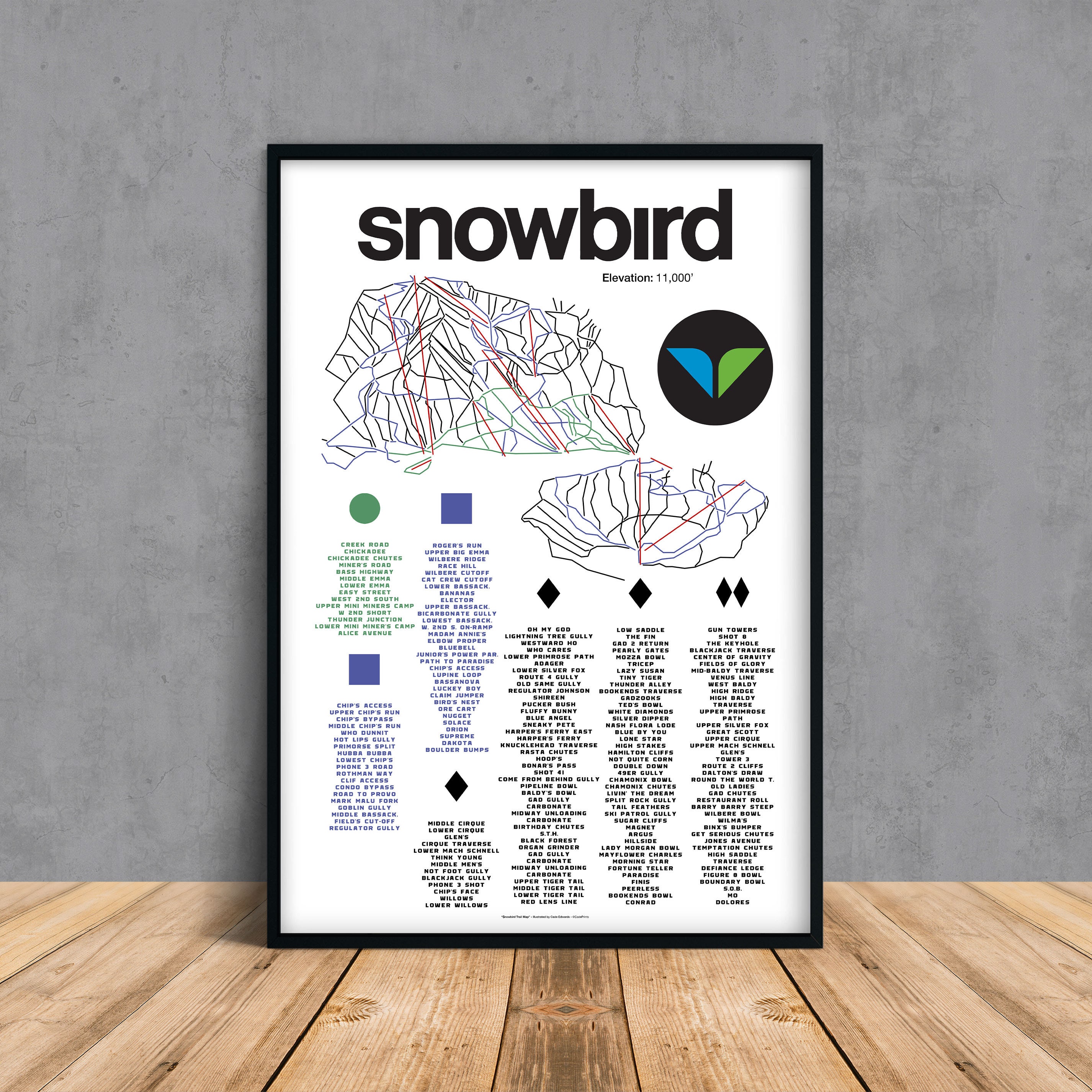 Snowbird Ski Resort Map Snowbird Ski Trail Map // Snowbird Utah // Utah Poster // Ski | Etsy  Australia