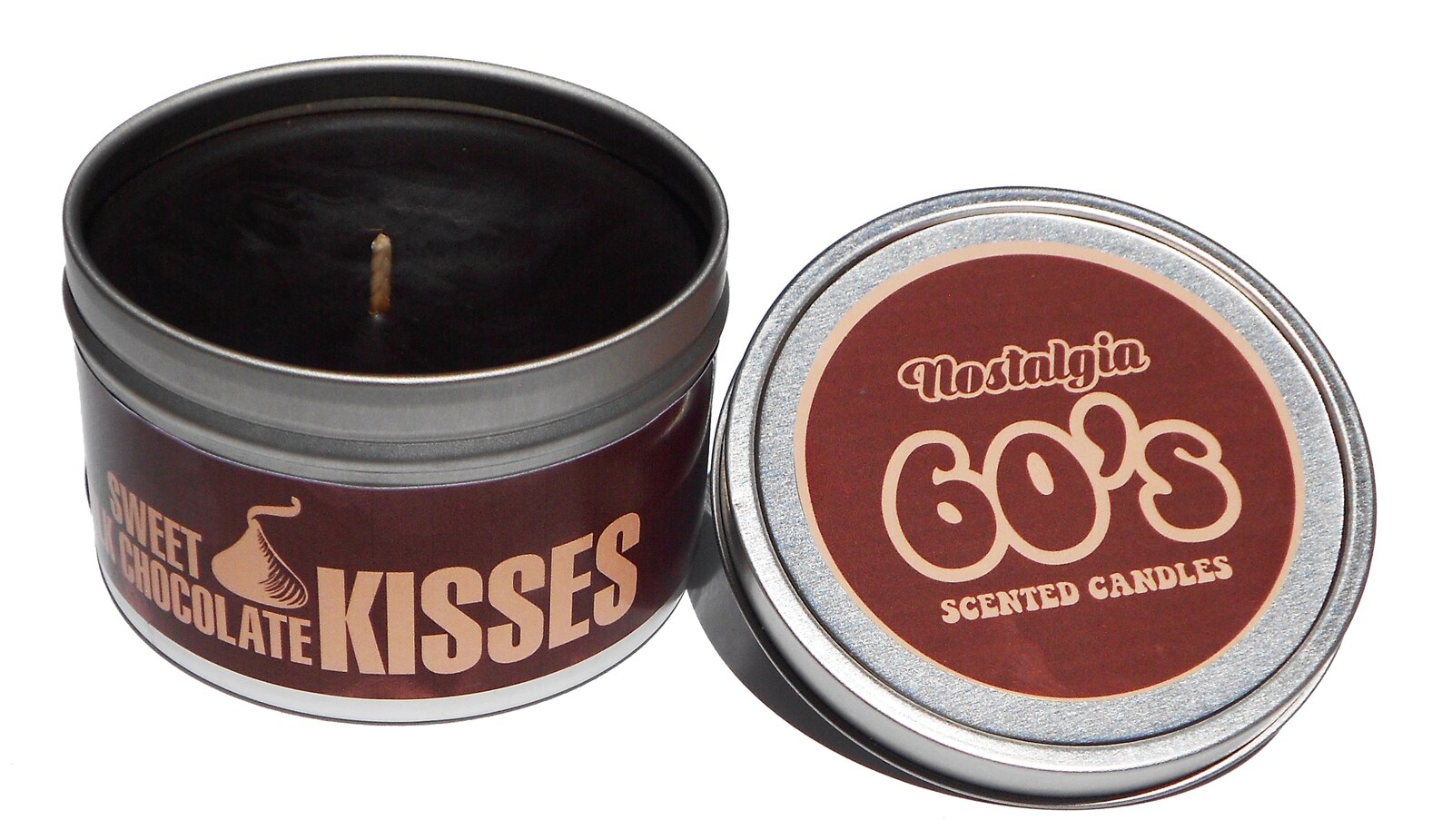 Nostálgico 1960 Chocolate Kiss Scented Candle. Vela fresca. Regalo