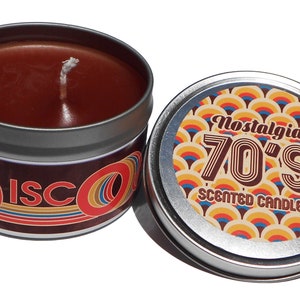 Nostalgic 1970s Disco Club Scented Candle. Cool Candle. Unique Gift.