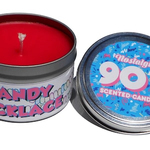 Nostalgic 1990s Candy Necklace Scented Candle. Cool Candle. Unique Gift.