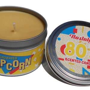 Nostalgic 1980s Microwave Popcorn Scented Candle. Cool Candle. Unique Gift.