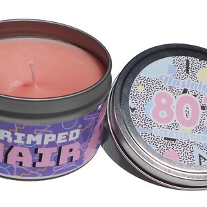 Nostalgic 1980s Crimped Hair Scented Candle. Cool Candle. Unique Gift.