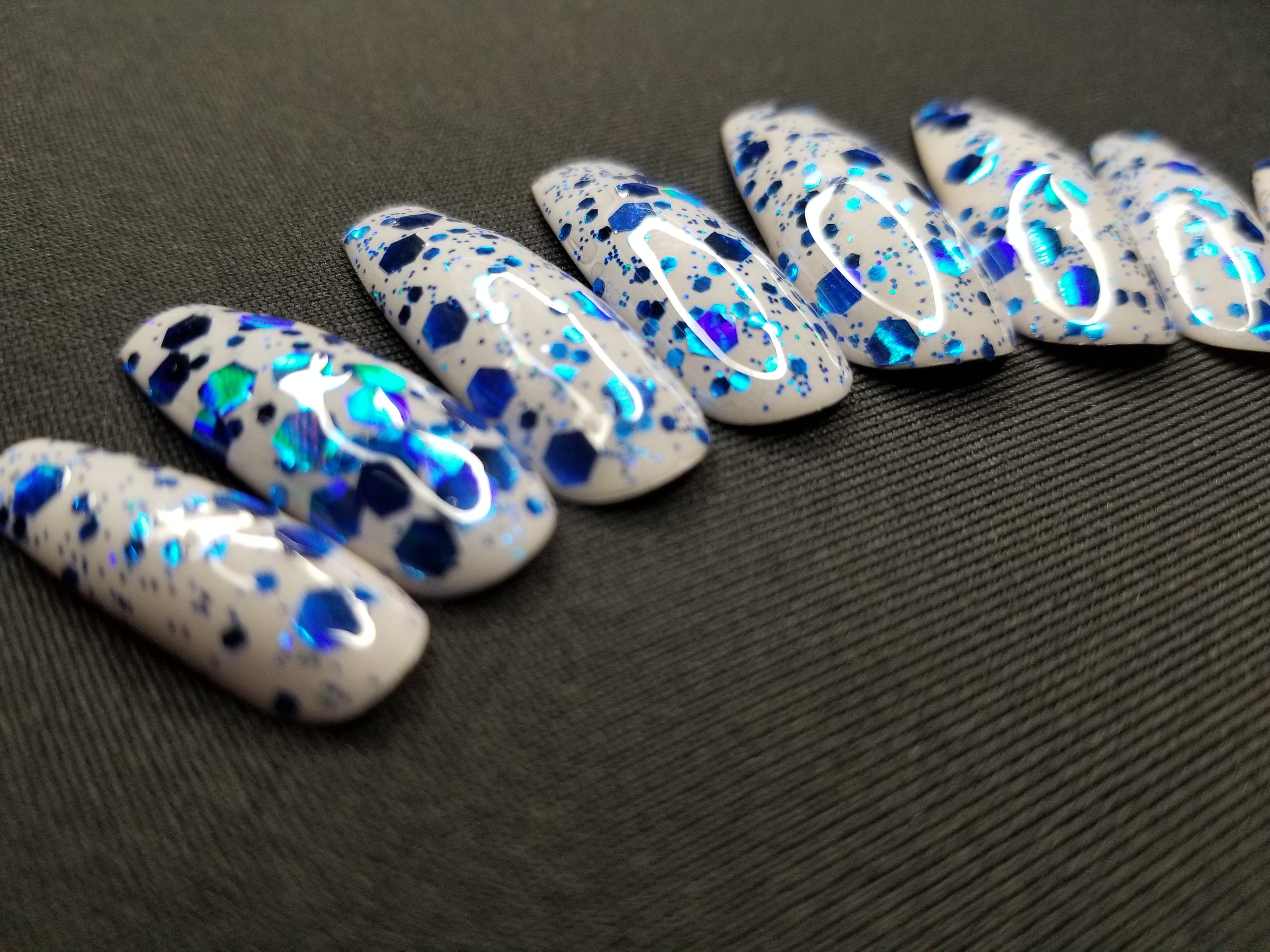 3. Blue Glitter Nails - wide 2