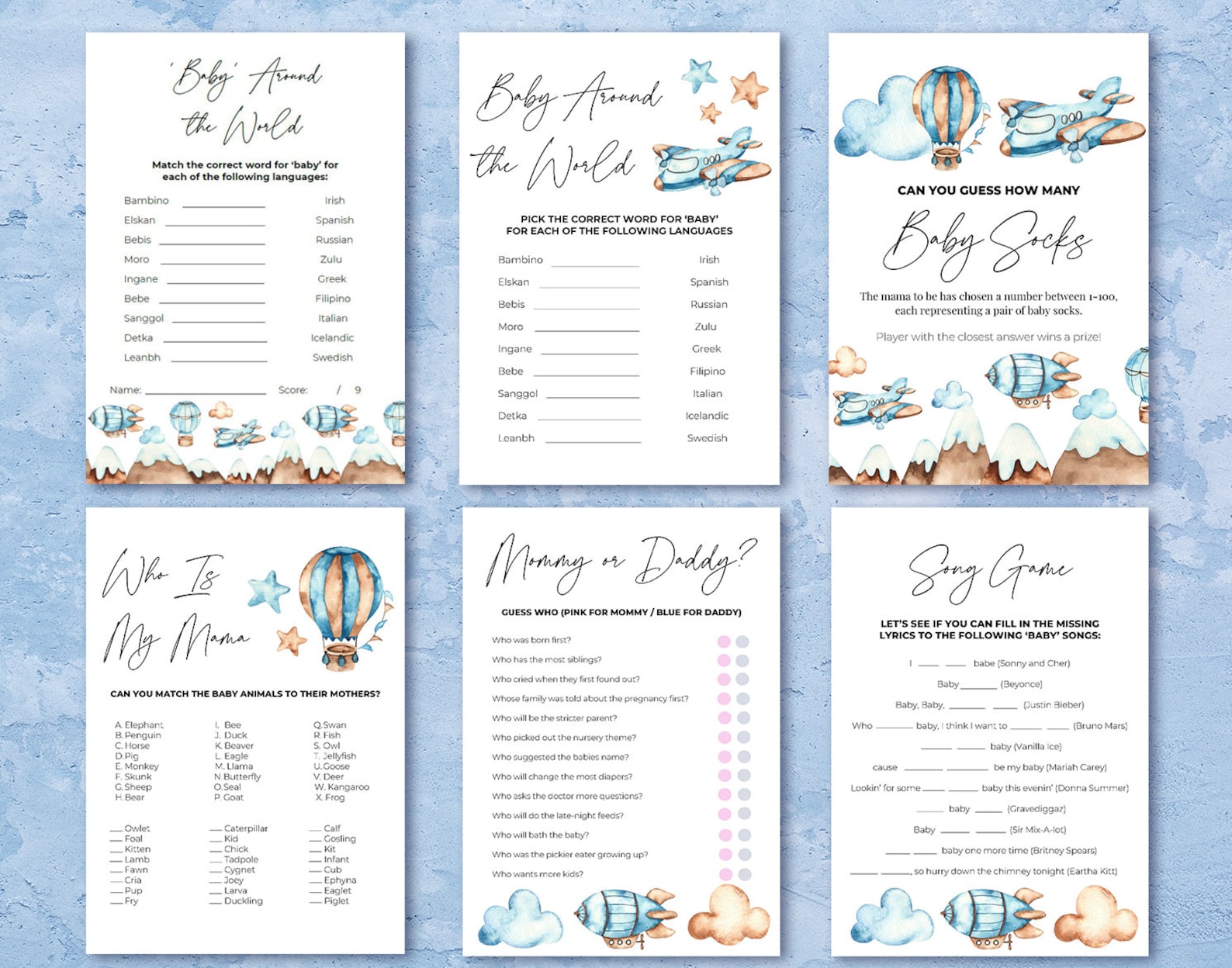 20 Virtual Baby Shower Games ZOOM Baby Shower Games Baby Etsy