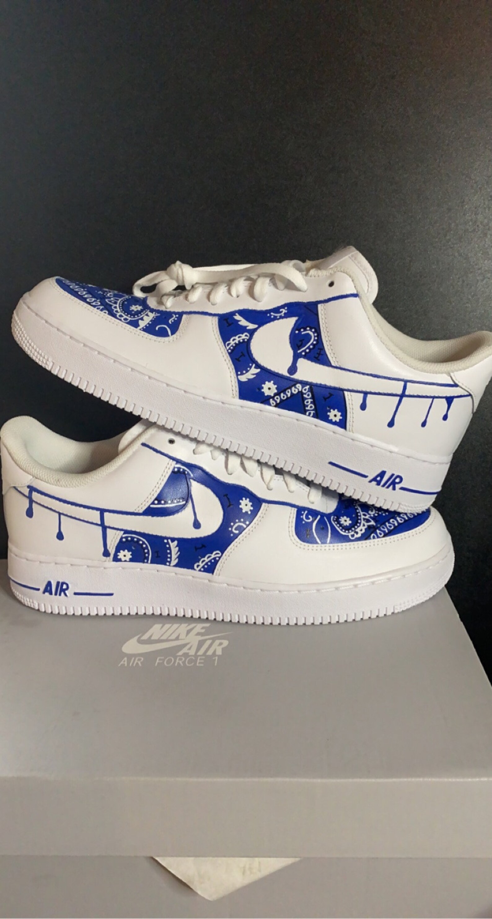 Custom Nike Air Force 1 With Bandana | Etsy