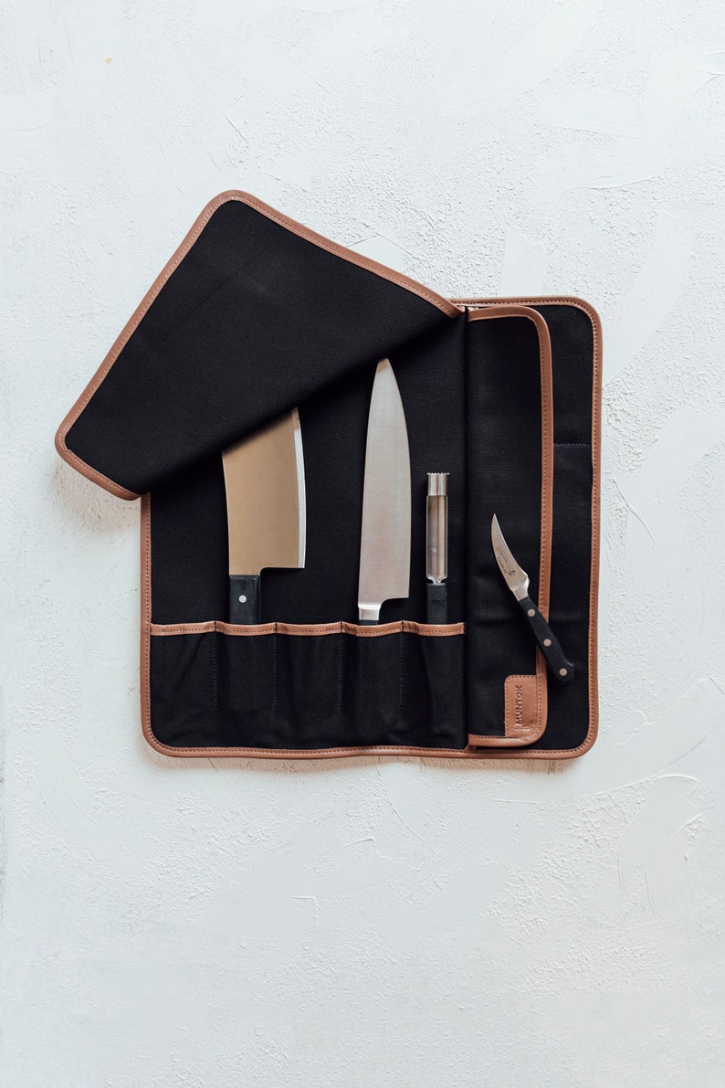 Personalized Knife Roll Bag, Colorful Canvas Knives Bag, Knife Case for