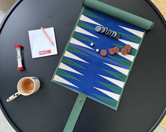 Personalized Leather Backgammon Roll, Colorful backgammon / Leather Boardgame / Travel Backgammon sets, backpacker game