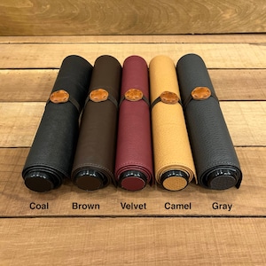 Personalized Chess Game Leather Roll Handmade Colors Travel Chess set Portable Chess Checkers set image 7