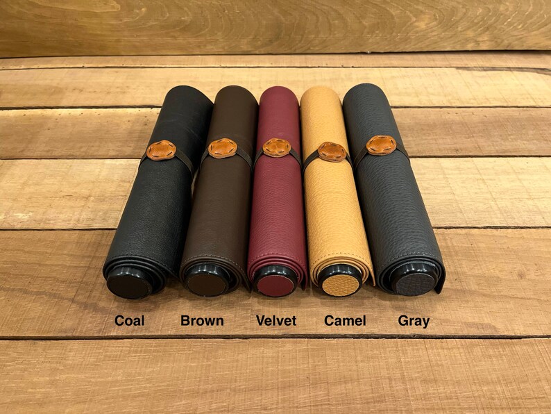 Personalized Chess Game Leather Roll Handmade Colors Travel Chess set Portable Chess Checkers set image 7