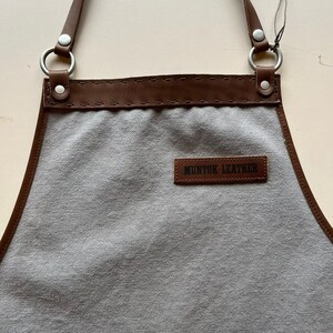 Canvas Apron with Pocket, Modern Adjustable Leather Detailed Aprons, Chef Gifts, Personalized Protective Apron for in Kitchen, Gift image 7