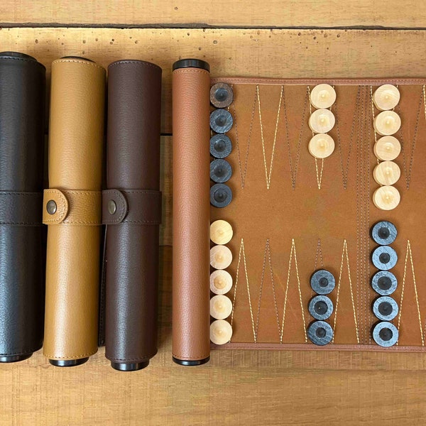 Tragbares Leder Backgammon Roll Geschenk, Taktisches Brettspiel, Reise Backgammon Sets, Luxus Backgammon, Hochwertiges Leder Brettspiel